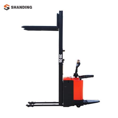 China Hotels Shanding Economic Lifting Height 3m Loading 1.5ton Walkie Stacker Electric Pallet Stacker en venta