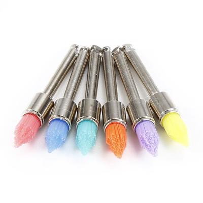 China Forma principal afilada de nylon colorida de Prophy del cepillo de la suavidad dental dental acentuada del uso en venta