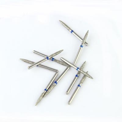 Cina FO Series Flame Shape Head FG Diamond Burs Electroplated Super Hard Diamond Grit in vendita