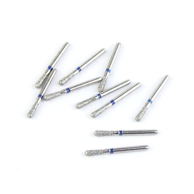 China Teeth Cutting Fg Diamond Burs With Electroplated Diamond Grits SS Handle EX Series Pear Shape Head en venta