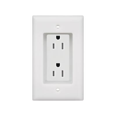 China Easy Installation 125V 1 Wall Strip Duplex Flush Mount Recessed Power Outlet Receptacle for sale