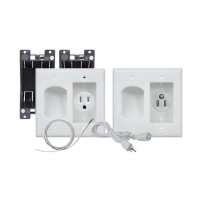 China /All Purpose Residential Hot Sale Recessed Power Solution Pro Power Kit with Organizer Flat Panel TV Cable Kit for sale