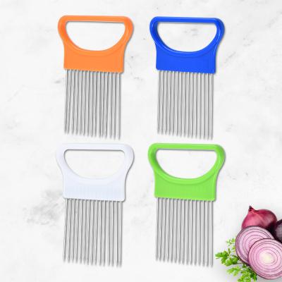 China Kitchen Tool Sustainable Creative Onion Inserts 430 Stainless Steel Onion Fork for sale