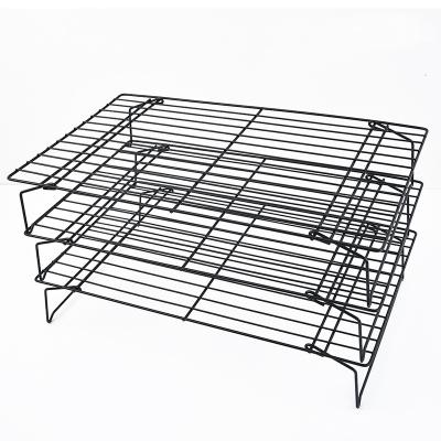 China Disposable Multifunctional Non-stick Cake Baking Cooling Rack Bread Three Layer Baking Cooling Rack for sale