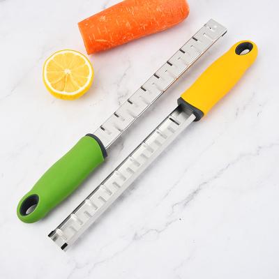 China Wholesale Viable Stainless Steel Lemon Zester Cheese Grater Chocolate Kitchen Hand Held Grater for sale