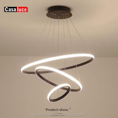 China Pendant Lamp Modern Decorative Indoor Classic Design Led Ring Aluminum Chandelier Lighting Commercial Light Home Decoration for sale