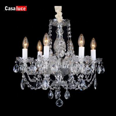 China Luxury Modern Hanging Crystal Chandelier 5 6 8 10 12 Lights Hotel Project Lamp Glass Arm Crystal Pendant Lights for sale