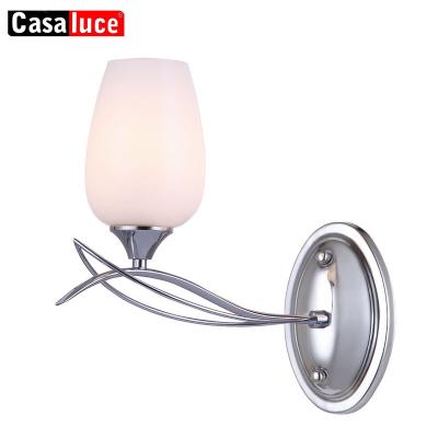 China 20 Years Factory Modern Chrome Iron Color Iron Single Lamp E14 Wall Light for sale