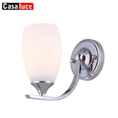 China Wholesale Price Modern Indoor Design Style Chrome Home Decoration Modern Glass Wall Lamp for sale