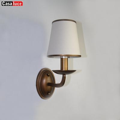 China Modern E14 Fabric Shade Indoor Wall Lamp for sale