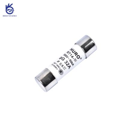 China Low Voltage Straight Cylinder 8*32mm Copper Ceramic Fuse With Double Cap for sale