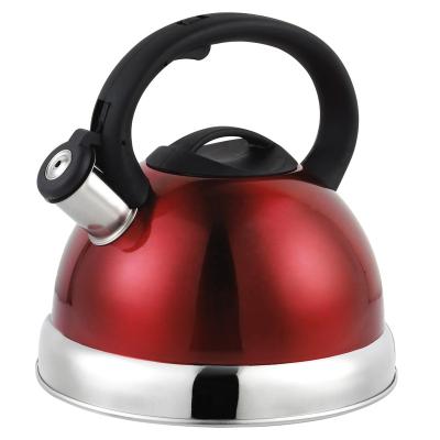 China Sustainable Food Grade Stainless Steel Whistling Tea Kettle Induction Gas Stove Top Teapot With Loud Whistle And Anti-heat Handel for sale