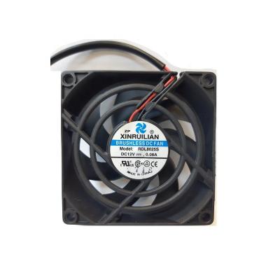 China Computer 80x80x25 Brushless DC Fan 12V 0.08A RDL8025S for sale