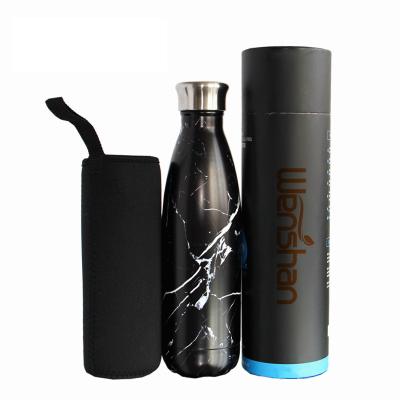 China 2020 Viable New Stainless Steel UV Light Cola Bottle With Tube Box, Cylinder Box Water Bottle For Gift for sale