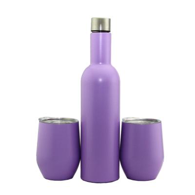 China New Arrival Sustainable Wine Set Insulated Double Wall Stainless Steel Wine Tumbler And Wine Bottle for sale