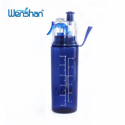 China Sustainable Plastic Double Side Mist Spray Drinking Water Bottle 550ml for sale