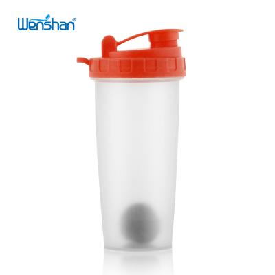 China Viable BPA Free Colorful Gym Sports Plastic Shaker Bottle For Protein With Mixing Ball for sale