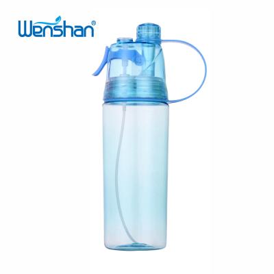 China Sport Plastic Bottle Tritan Material Viable Stock Spray Bottle Mist And Cold Water Viable for sale