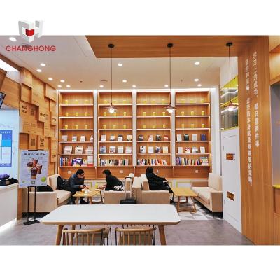 China 2021 neat popular commercial cafe retail display cafe interior design coffee counter modern design for sale