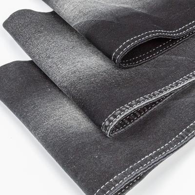 China Breathable 68% Cotton 30% Polyester 2% Spandex Satin TC Lattice Fabric Selvedge Fabric Black Denim Stretch Elastic Fabric Dye For Jeans for sale