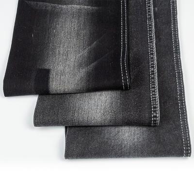 China Breathable Denim Fabric 68% Cotton 30% Polyester 2% Spandex Black Lightweight Satin Selvedge Knitting Stretch Bangladesh for sale