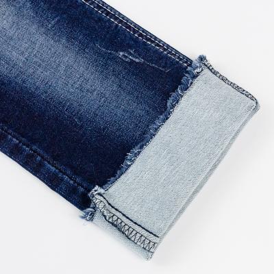 China Wholesale Breathable 98% Cotton 2 Spandex 9.4oz Light 4 Way Denim Fabric Selvedge Fake Knit Stretch Denim Fabric Lattice Fabric for sale