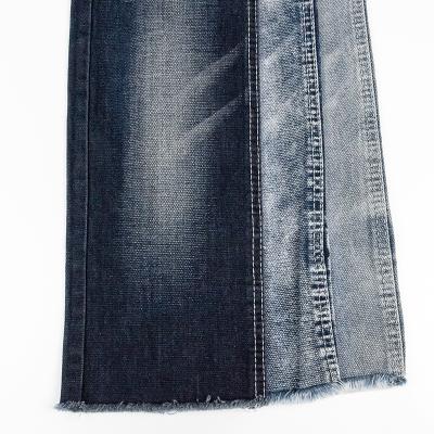 China 72% Polyester 26% Cotton 26% Polyester 2% Spandex 4 Way Selvedge Trellis TR Denim Fabric Breathable Wholesale Blue Denim Fabric For Jeans for sale