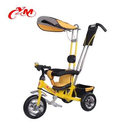 China Hebei factory supply kids tricycle steel bike with roof/kids tricycle with back/2 in 1baby stroller for sale