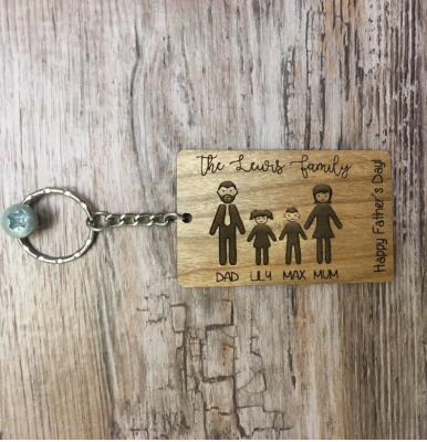 China China Personalized Engraved Wooden Cherry Fathers Day Keychain Gift for sale