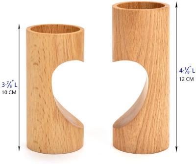 China Fashional Tea Light Holders Decorative , Wood Tealight Candle Holders Set 2 Units Heart for sale