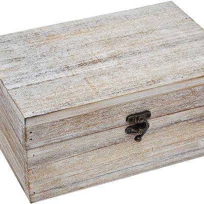 China China Rustic Wooden Box For Trinket Jewelry - White Antique for sale