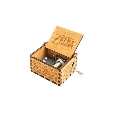 China Fashional ZELDA Classic Wooden Music Box Birthday Gift Carved Musical Boxes Brown for sale