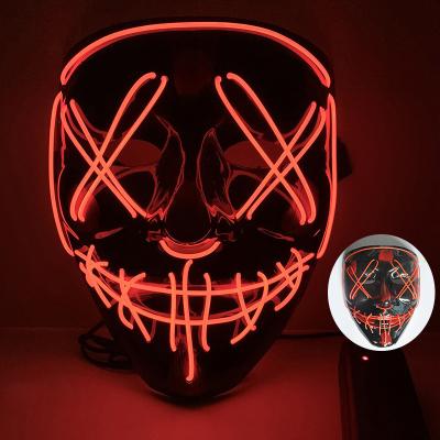 China Constant Photoresist Flash-Slow Flash Party Vizard Mask Fluorescent Light Costume Ball Halloween Led Cold Light Flash Mask for sale