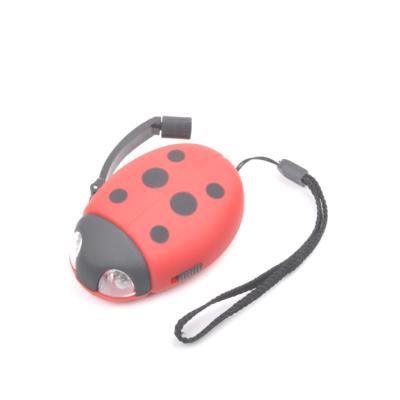 China Kids Camping Dynamo Led Flashlight Seven Spot Ladybug Crank Dynamo Flashlight For Kids for sale