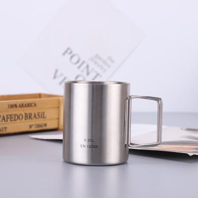 China OEM Viable Factory Ningbo Handle Stainless Steel 201 Outdoor Cups Custom Folding Portable Mug For Outdoor for sale