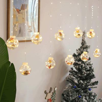 China 10 Indoor Led Ball Curtain Light Christmas Holiday Wish Flashing Festival Balls Light Design 2021 New Home Decoration Light for sale