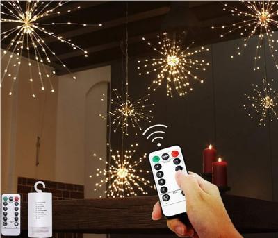 China Outdoor Waterproof Fairy String Battery Sale Colorful Fireworks Christamas Home Decor Christmas Decoration Best Fireworks Led String Lights for sale