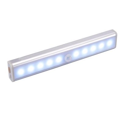 China Modern 10 LED Cabinet Light with Motion Sensor for Cabinet, Kitchen, Hallway, Battery Operated Wardrobe Closet Night Light Security Light for sale