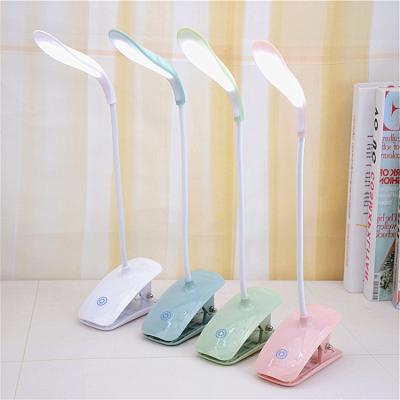 China USB Reading Table Lamp LED Desk Lamp Touch Switch Modern Study Clip Light Rechargeable Desk Night Light Adjustable Brightness for sale