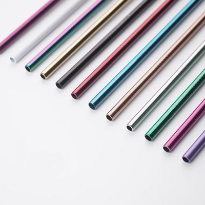 China Accessories Portable Reusable Colorful Metal Bar Drinking Straws for sale