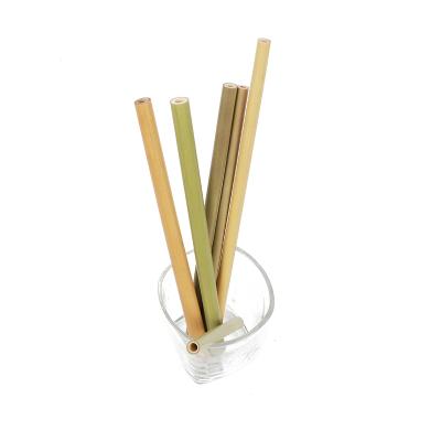 China Minimalist Eco Friendly Products Wrapped Bubble Tea Bamboo Straws Biodegradable Disposable Bamboo Straw for sale