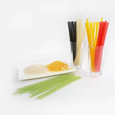 China Disposable Natural Biodegradable Colorful Pasta Drinking Straw Corn Agave Material Rice Straw for sale