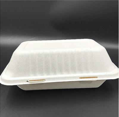 China Factory Price 6*4inch Heatable 100% Sugar Cane Pulp Food Storage Container Compostable Biodegradable Lunch Box for sale