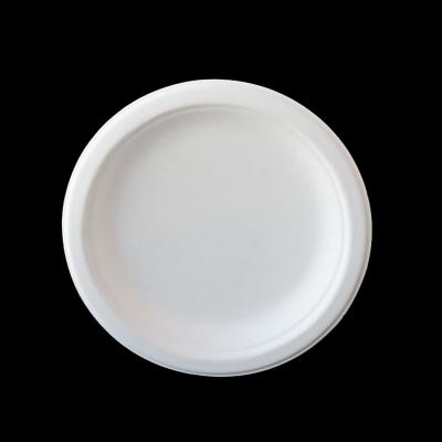 China 6 Inch Biodegradable Sugar Cane Heatable Bagasse Disposable Dishes for sale