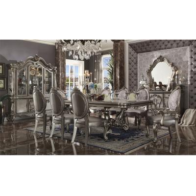 China Baroque style classic Italian brass and wood(on the other) adjustable new design dining room sets for sale