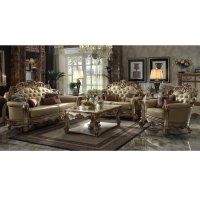 China Latest Design Royal Leather Sofa (Others) Chesterfield Sofa Sets Adjustable Rest Large Coffee Table For Home Living Room Furniture for sale