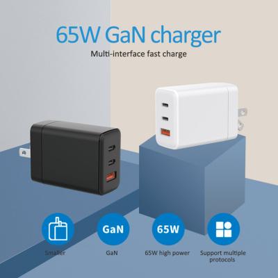 China 65w Fast Charger 65w Gan Charger 65w Usb Charger Phone Usb Charger 65w PD Qc3.0 3 Port Hot Fast Charging Charger gan gan Usb C Fast Charger for sale