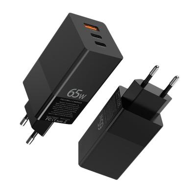 China QC4.0 PD3.0 GaN 65w Quick Mobile Phone Charger Palladium Charger For Laptop Wall Charging Mobile Phone 65w Palladium Charger for sale