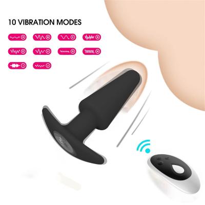 China Head 10 frequency vibration 10 frequency remote control mode Butt plug men's vibrating anal sex toys sex toys wholesale for sale