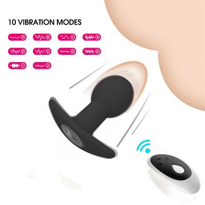 China Head 10 frequency vibration New remote control anal lock buttock plug buttock lock waterproof mute 10 frequency prostate massager anal male massage product for sale